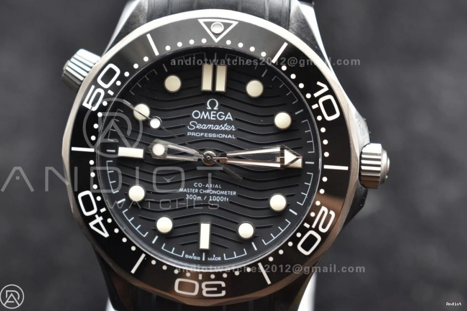 Seamaster Dial VSF 300M Rubber A8806 Black Best PVD Edition on Black Strap Diver 0314